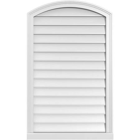 Ekena Millwork Arch Top Surface Mount PVC Gable Vent: Functional, w/ 2"W x 2"P Brickmould Sill Frame, 26"W x 42"H GVPAR26X4203SF